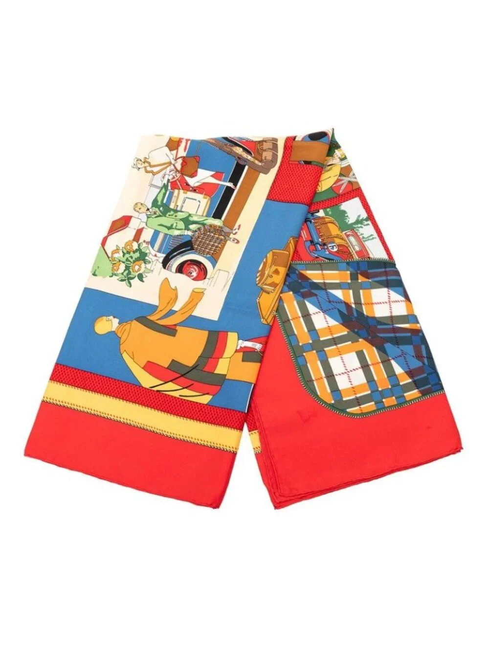 Hermes Carre 90 Confort en Automobile Car Comfort Scarf Red Multicolor Silk - Picture 2 of 8